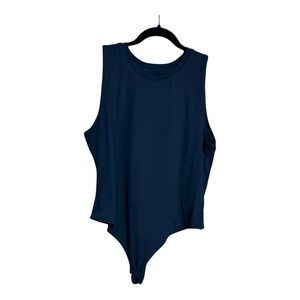 House of Harlow 1960 Navy Blue Sleeveless Thong Bodysuit Women's XL
